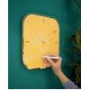 Leitz Cosy Reloj de pared de cristal Silent, cuadrado, amarillo, 300 mm, 300 mm, 40 mm, 1,6 kg