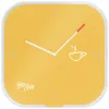 Leitz Cosy Reloj de pared de cristal Silent, cuadrado, amarillo, 300 mm, 300 mm, 40 mm, 1,6 kg