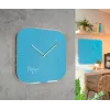 Leitz Cosy Reloj de pared de cristal Silent, cuadrado, azul, 300 mm, 300 mm, 40 mm, 1,6 kg