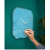 Leitz Cosy Reloj de pared de cristal Silent, cuadrado, azul, 300 mm, 300 mm, 40 mm, 1,6 kg