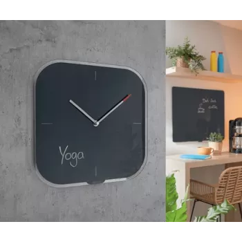Leitz Cosy Reloj de pared de cristal Silent, cuadrado, negro, 300 mm, 300 mm, 40 mm, 1,6 kg