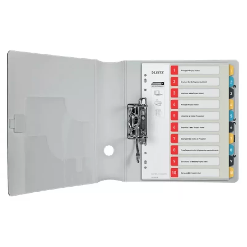 Leitz Cosy Índice imprimible 1-10, PP, índice numérico con pestañas, polipropileno (PP), vertical, A4 Maxi, 245 mm, 305 mm