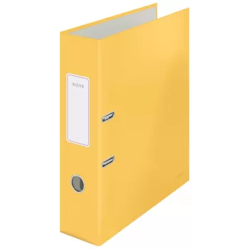 Archivador de palanca Leitz 180° Cosy Soft Touch 80 mm, A4, cartón, amarillo, superficie texturizada, 600 hojas, 80 g/m²