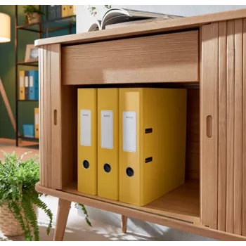 Archivador de palanca Leitz 180° Cosy Soft Touch 80 mm, A4, cartón, amarillo, superficie texturizada, 600 hojas, 80 g/m²