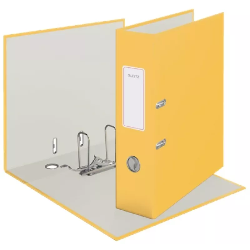 Archivador de palanca Leitz 180° Cosy Soft Touch 80 mm, A4, cartón, amarillo, superficie texturizada, 600 hojas, 80 g/m²