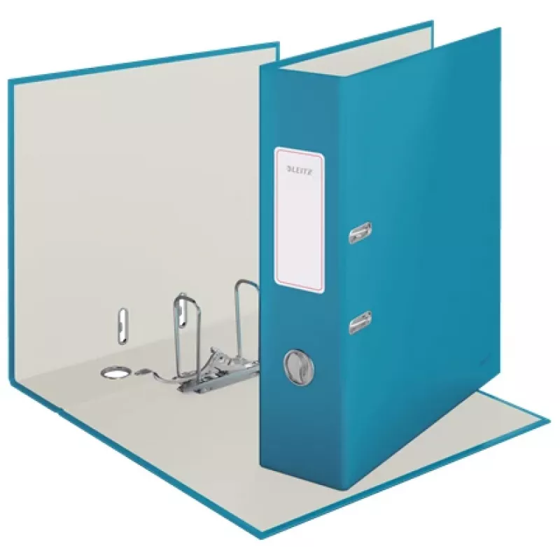 Archivador de palanca Leitz 180° Cosy Soft Touch 80 mm, A4, cartón, azul, superficie texturizada, 600 hojas, 80 g/m²