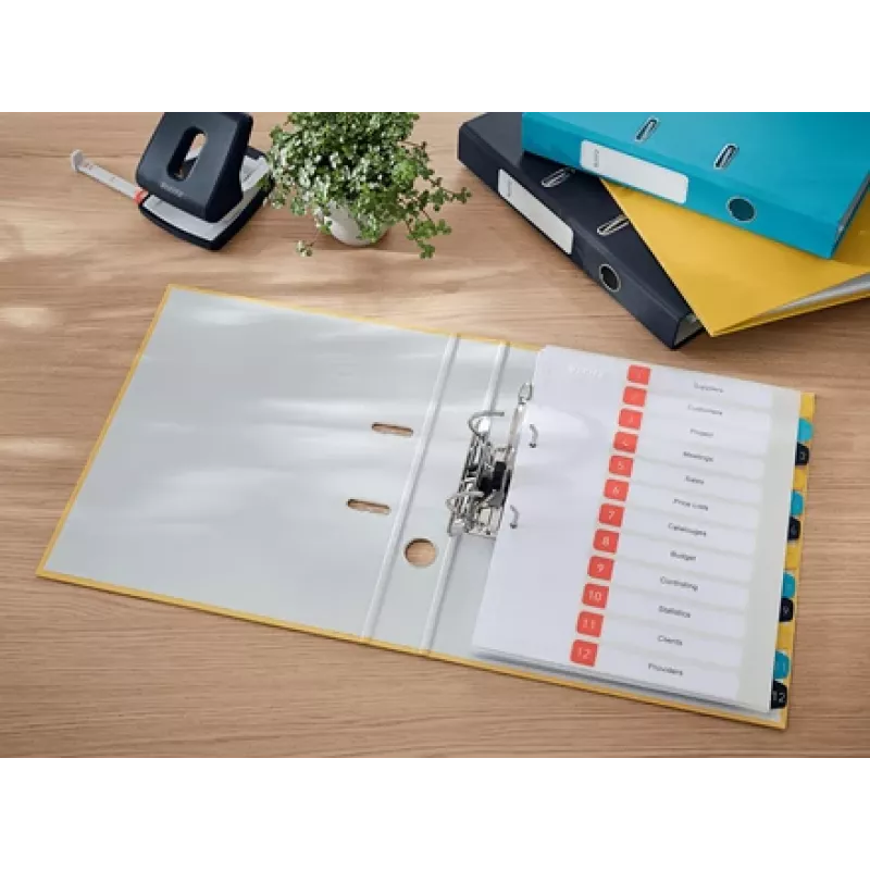 Archivador Leitz 180° Cosy Soft Touch 50 mm, A4, cartón, amarillo, superficie texturizada, 350 hojas, 80 g/m²