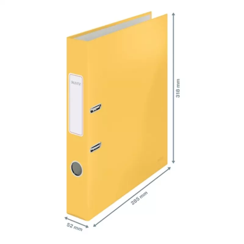 Archivador Leitz 180° Cosy Soft Touch 50 mm, A4, cartón, amarillo, superficie texturizada, 350 hojas, 80 g/m²