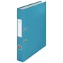 Archivador de palanca Leitz 180° Cosy Soft Touch 50 mm, A4, cartón, azul, superficie texturizada, 350 hojas, 80 g/m²