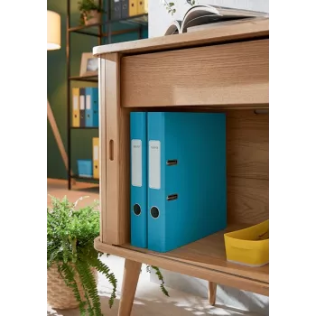 Archivador de palanca Leitz 180° Cosy Soft Touch 50 mm, A4, cartón, azul, superficie texturizada, 350 hojas, 80 g/m²