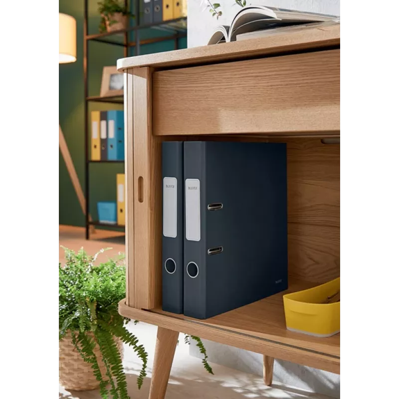 Carpeta de anillas Leitz 180° Cosy Soft Touch 50 mm, A4, cartón, negro, superficie texturizada, 350 hojas, 80 g/m²