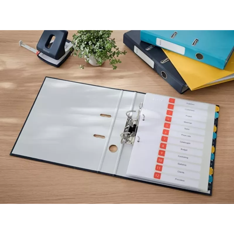 Carpeta de anillas Leitz 180° Cosy Soft Touch 50 mm, A4, cartón, negro, superficie texturizada, 350 hojas, 80 g/m²