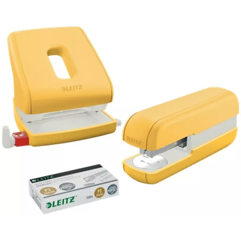 Grapadora Leitz Cosy 30 hojas, 30 hojas, amarillo, grapado estándar, 24/6, metal, plástico, 80 g/m²