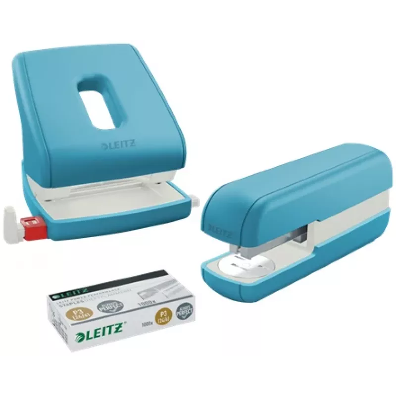 Grapadora Leitz Cosy 30 hojas, 30 hojas, azul, grapado estándar, 26/6, metal, plástico, 80 g/m²