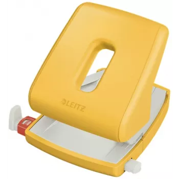 Perforadora Leitz Cosy 2 taladros 30 hojas, amarillo, plástico, 8 cm, 5,5 mm, A4