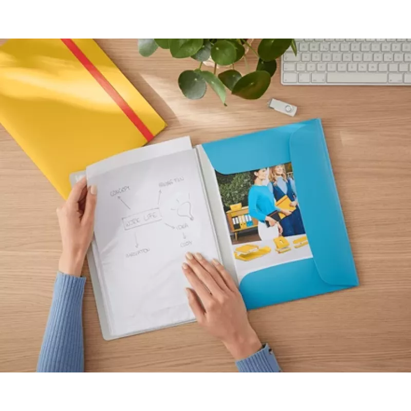 Carpeta de presentación Leitz Cosy Mobile Display Book Plus, azul, polipropileno (PP), 20 fundas, vertical, A4, 231 mm