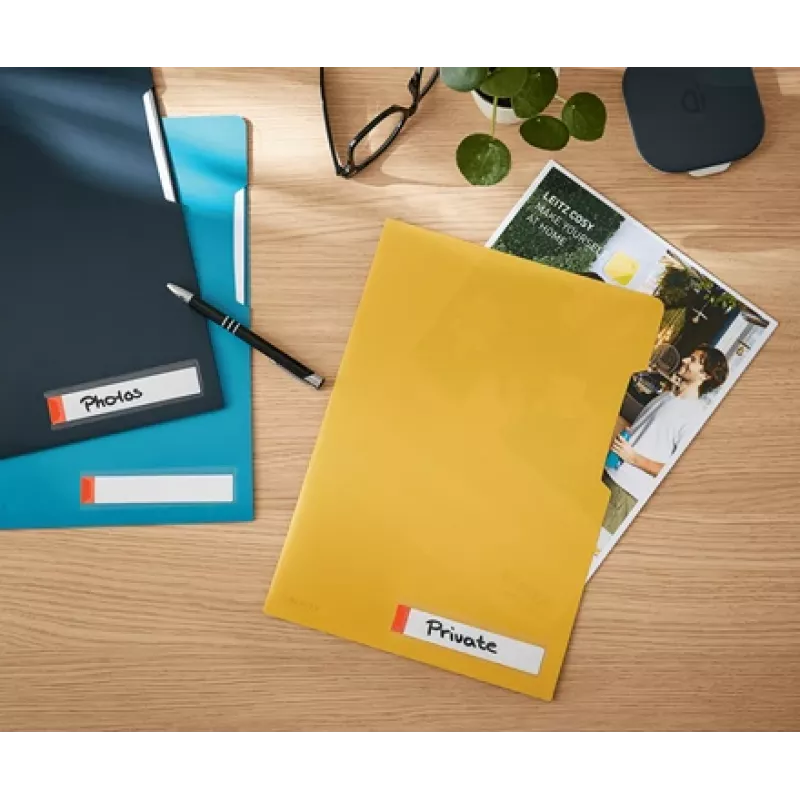 Carpeta de fundas Leitz Cosy, carpeta de archivo convencional, A4, polipropileno (PP), amarillo, mate, vertical