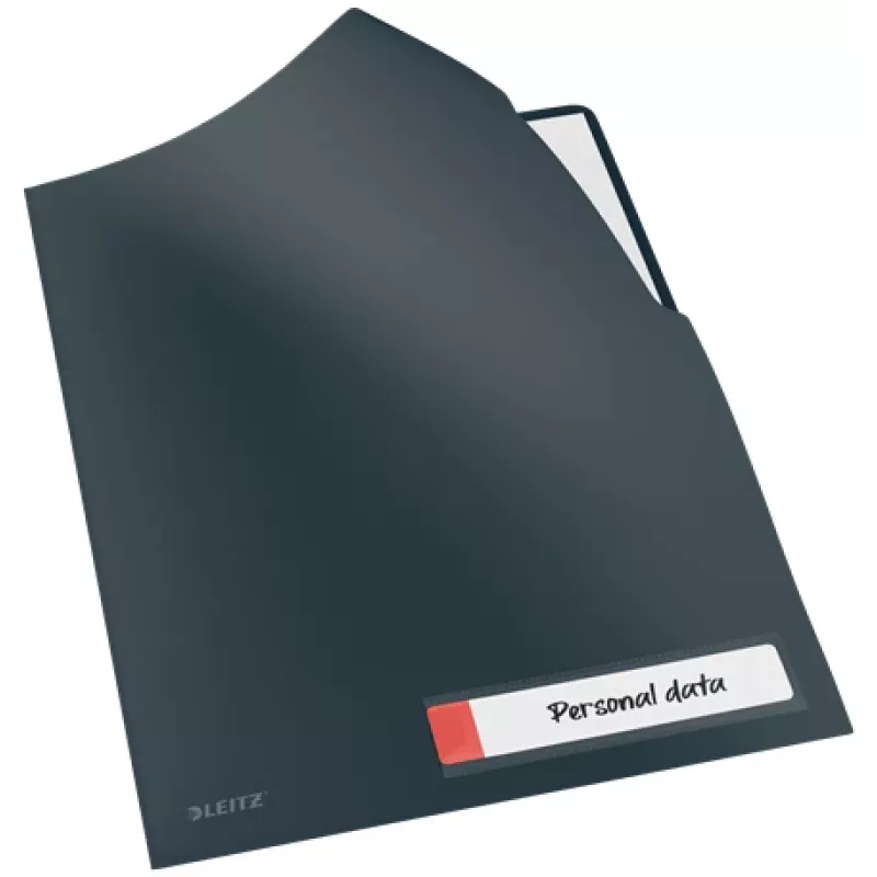 Carpeta de privacidad Leitz Cosy, carpeta de archivo convencional, A4, polipropileno (PP), negro, mate, vertical