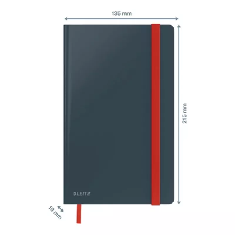 Cuaderno Leitz Cosy Notebook Soft Touch cuadriculado con tapa dura, monocromático, negro, A5, 80 hojas, mate, 100 g/m²