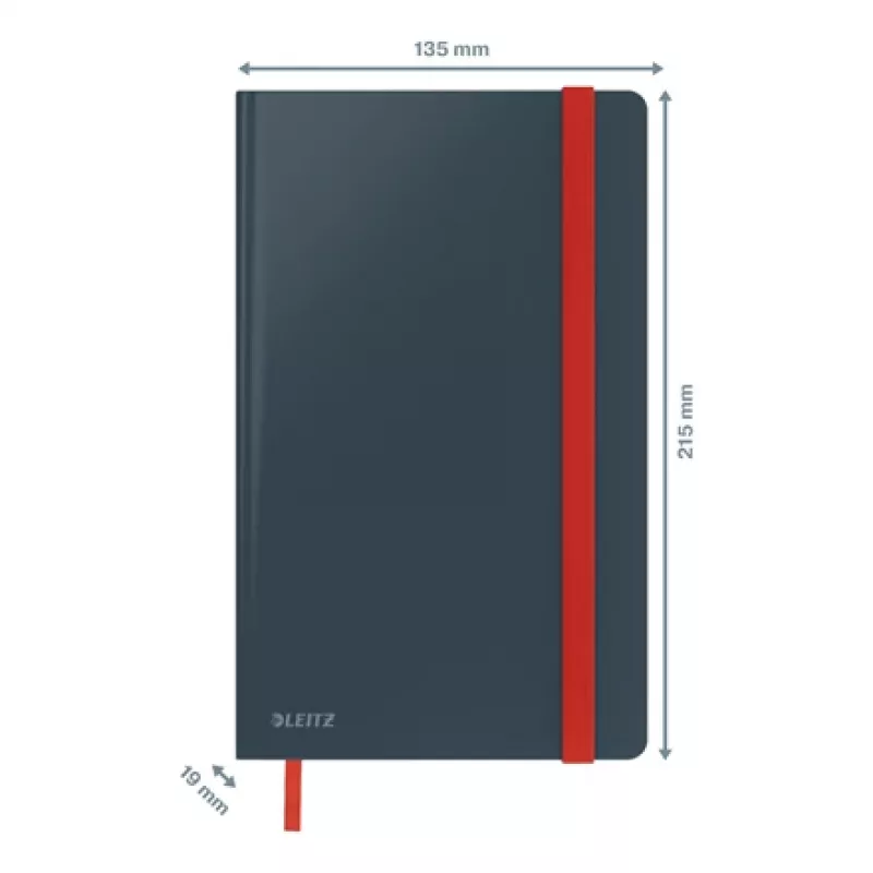 Cuaderno Leitz Cosy Notebook Soft Touch rayado con tapa dura, liso, negro, A5, 80 hojas, mate, 100 g/m²
