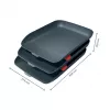 Bandeja de correspondencia Leitz Cosy, pack de 3, poliestireno (PS), negro, A4, A4, 274 mm, 456 mm