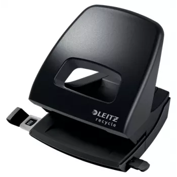 Perforadora Leitz NeXXt Recycle, 30 hojas, negro, plástico, 8 cm, 5,5 mm, A6
