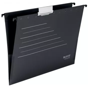 Carpeta colgante de cartón Leitz Alpha® Recycle, A4, negro, cartón, 80 g/m², 150 hojas, 348 mm