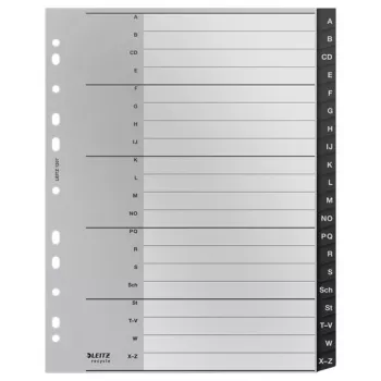 Índice alfabético Leitz 12070000, índice alfabético de polipropileno (PP), negro, blanco