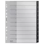 Índice Leitz Recycle, PP, extragrande, índice numérico, polipropileno (PP), negro, blanco, vertical, A4 Maxi, 160 g/m²