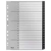 Índice Leitz Recycle, PP, extragrande, índice numérico, polipropileno (PP), negro, blanco, A4 Maxi, 160 g/m², 238 mm