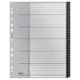 Índice Leitz Recycle, PP, extragrande, índice numérico, polipropileno (PP), negro, blanco, vertical, A4 Maxi, 160 g/m²