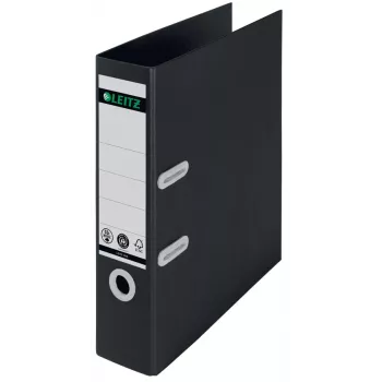 Archivador Leitz 180° Recycle, A4, cartón, negro, 600 hojas, 80 g/m², 320 mm