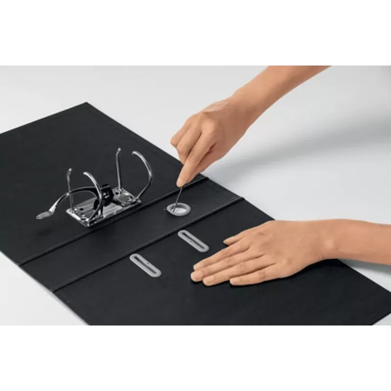 Archivador Leitz 180° Recycle, A4, cartón, negro, 600 hojas, 80 g/m², 320 mm