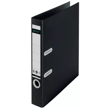 Archivador de palanca Leitz 180° Recycle, A4, cartón, negro, 350 hojas, 80 g/m², 320 mm