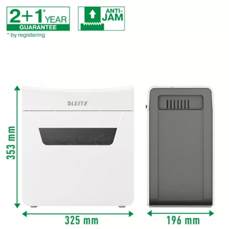 Destructora de documentos Leitz IQ Protect Premium 6X P4, 4 x 40 mm, 10 L, 100 hojas, 55 dB, táctil, 6 hojas