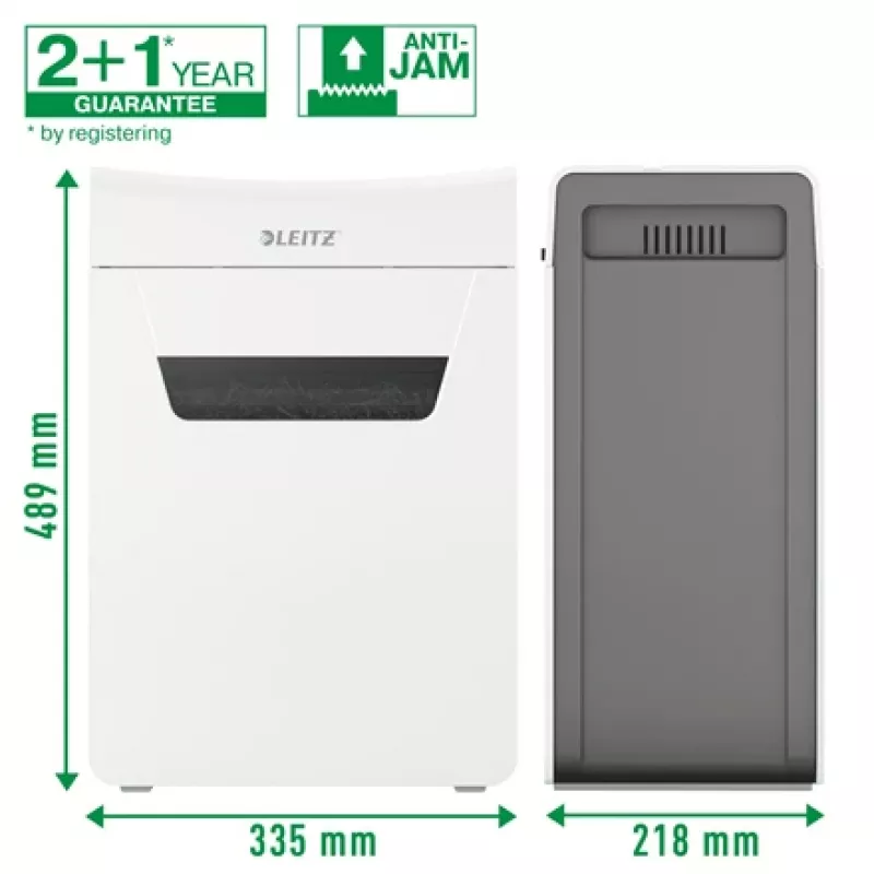Destructora de documentos Leitz IQ Protect Premium 10X P4, 4 x 40 mm, 18 L, 150 hojas, 55 dB, táctil, 10 hojas
