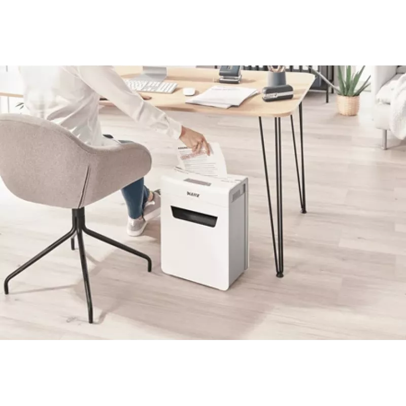 Destructora de documentos Leitz IQ Protect Premium 4M P5, microcorte, 2 x 15 mm, 14 L, 150 hojas, 55 dB, táctil