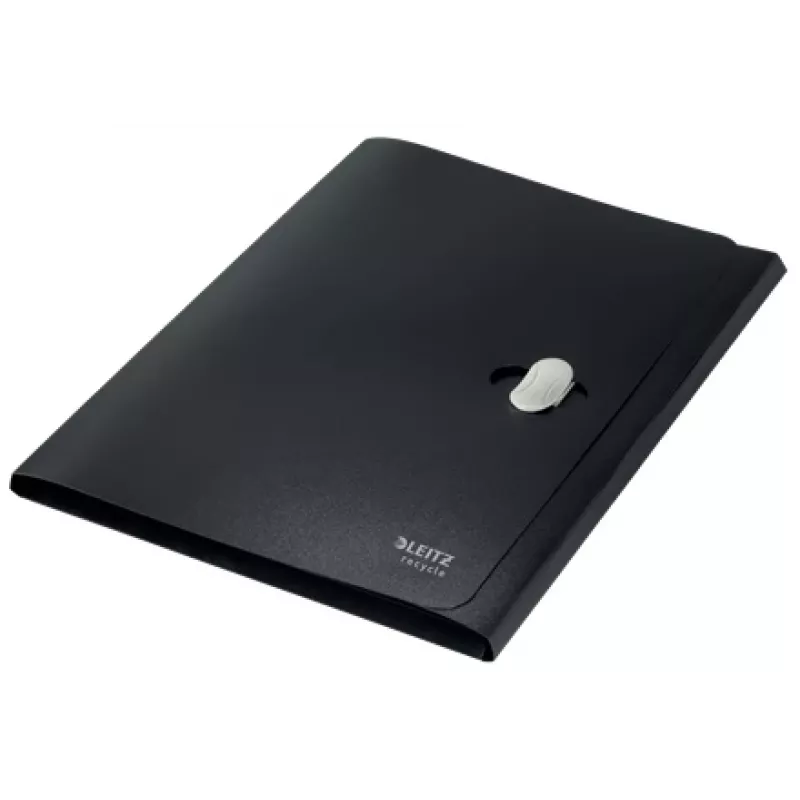 Carpeta de 3 solapas Leitz Recycle, carpeta de firmas, A4, polipropileno (PP), negro, mate, 150 hojas