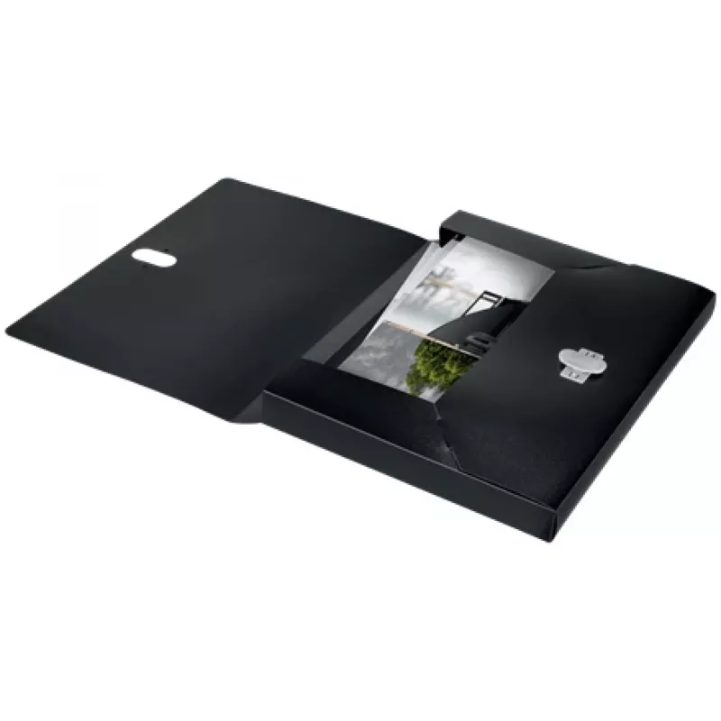 Archivador de caja Leitz Recycle, carpeta de firmas, A4, polipropileno (PP), negro, mate, 250 hojas