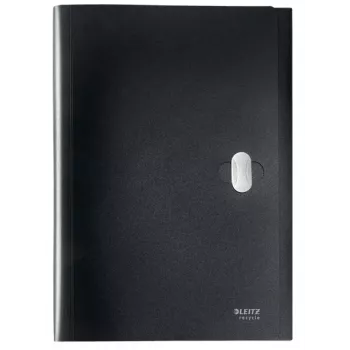 Carpeta de fuelle extensible Leitz Recycle, carpeta de firmas, A4, polipropileno (PP), negro, brillante, 250 hojas