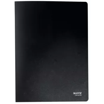 Carpeta de anillas Leitz Recycle, negra, polipropileno (PP), 20 fundas, A4, 231 mm, 310 mm