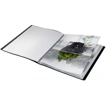 Carpeta de anillas Leitz Recycle, negra, polipropileno (PP), 20 fundas, A4, 231 mm, 310 mm
