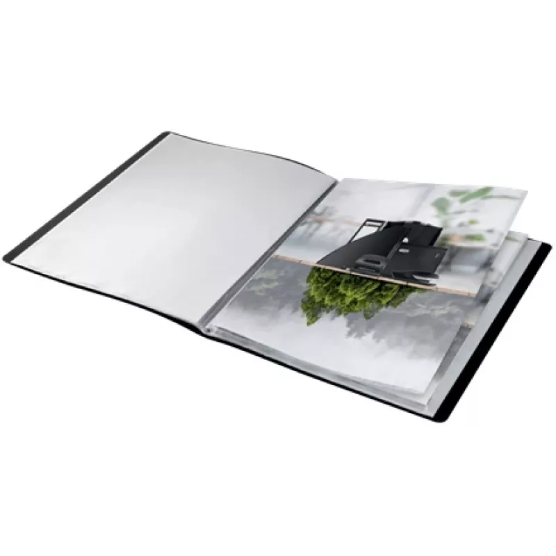 Carpeta de anillas Leitz Recycle, negra, polipropileno (PP), 20 fundas, A4, 231 mm, 310 mm