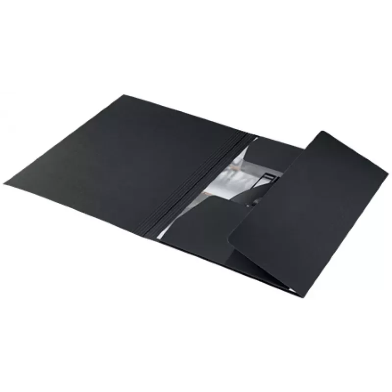 Carpeta de 3 solapas Leitz Recycle Card, archivador convencional, A4, cartón, negro, mate, 250 hojas