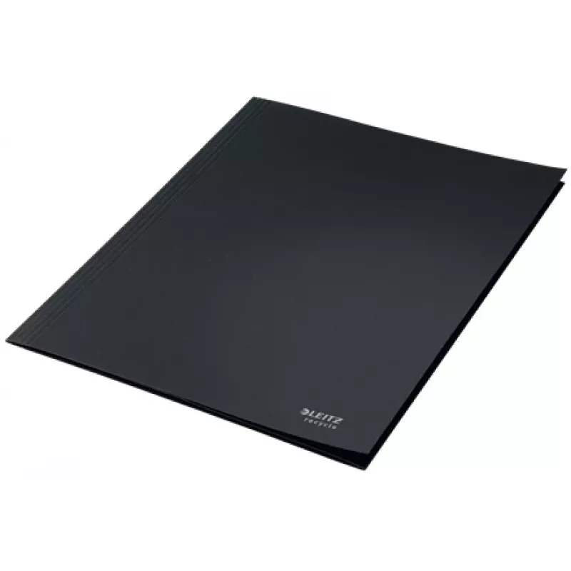 Carpeta de 3 solapas Leitz Recycle Card, archivador convencional, A4, cartón, negro, mate, 250 hojas