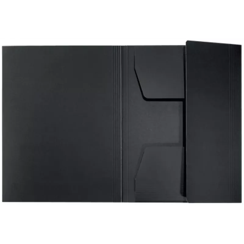 Carpeta de 3 solapas Leitz Recycle Card, archivador convencional, A4, cartón, negro, mate, 250 hojas