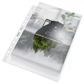 Funda A4 Maxi Leitz Recycle, 210 x 297 mm (A4), transparente, polipropileno (PP), mate, vertical, 0,1 mm