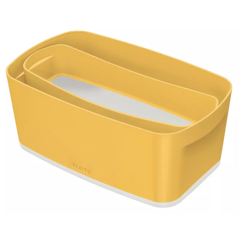 Caja de almacenamiento Leitz MyBox Cosy Small con tapa, caja de almacenamiento, amarillo, rectangular, plástico, monocromático, amarillo