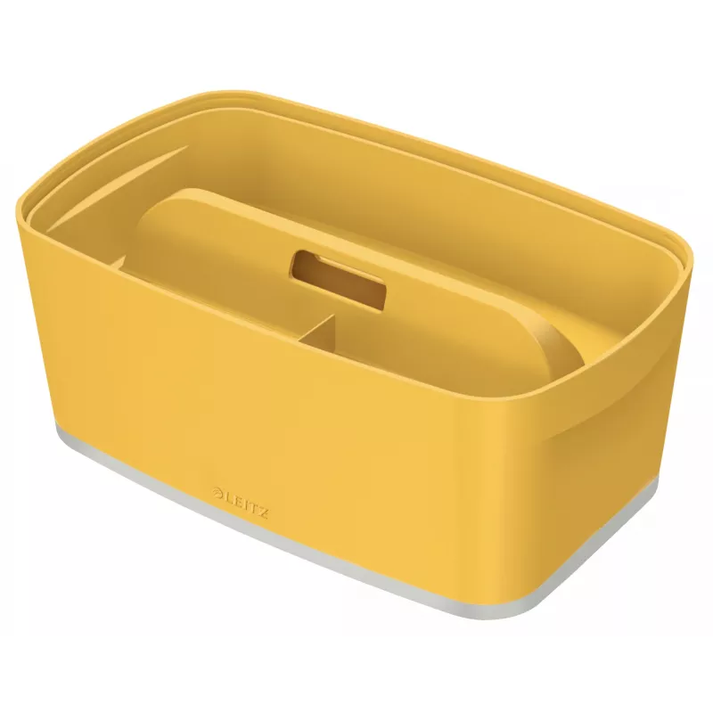Caja de almacenamiento Leitz MyBox Cosy Small con tapa, caja de almacenamiento, amarillo, rectangular, plástico, monocromático, amarillo