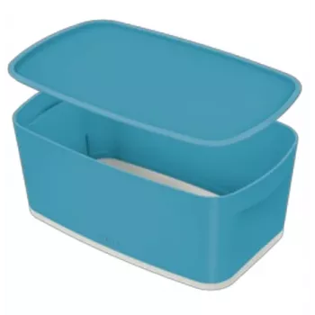 Caja de almacenamiento Leitz MyBox Cosy Small con tapa, caja de almacenamiento, azul, rectangular, plástico, monocromático, interior